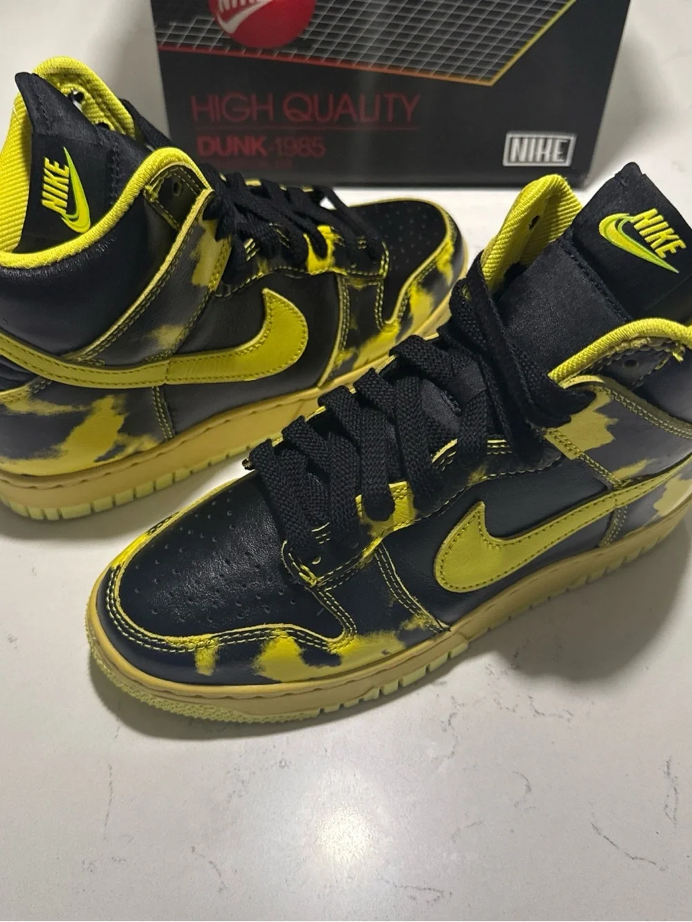 Nike Dunk High 1985 SP Yellow Acid Wash DD9404-001 Men Size 5 / Women Size 6.5⁠
